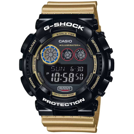 Casio Men's Digital Watch - G-Shock Black Dial Gold Tone Plastic Strap | GD120CS-1 ,