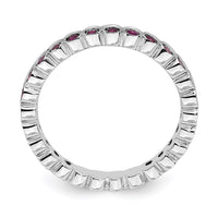 Sterling Silver Stackable Expressions Rhodolite Garnet Ring | QSK367 ,