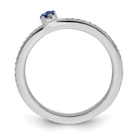 14k White Gold Stackable Expressions Created Sapphire and Dia. Ring | SK2084 ,