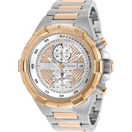 Invicta Men's Watch - Aviator Chronograph Rose Gold and Silver Dial Bracelet | 28118 ,