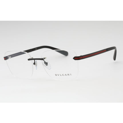 Bvlgari Men's Eyeglasses - Matte Black Metal Rimless Rectangular Frame | 0BV1109 128 ,
