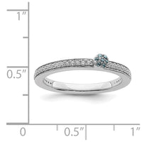 14k White Gold Stackable Expressions Aquamarine and Diamond Ring | SK2078 ,