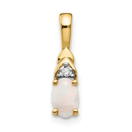 14k Opal and Diamond Pendant ,