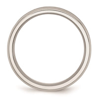 Stainless Steel Concave Beveled Edge 6mm Brushed/Polished Band | SR89 ,