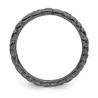 Sterling Silver Stackable Expressions Black-plated Twisted Ring | QSK181 ,
