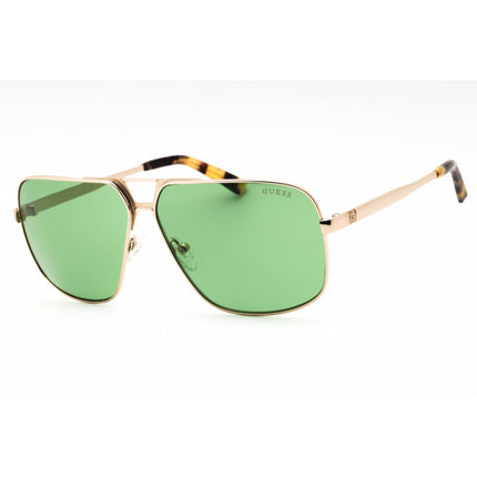 Guess Men's Sunglasses - Gold Metal Pilot Full Rim Frame Green Lens | GU00070 32N ,