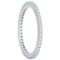Classic Women's CZ Eternity 1.5mm Band Ring - W-2781 ,