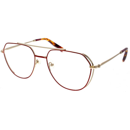 Kendall + Kylie Women's Eyeglasses - Red Metal Aviator Frame Demo Lens | KKO205 612 ,