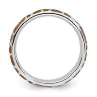 Sterling Silver Stackable Expressions Polished Enameled Animal Print Ring | QSK583 ,