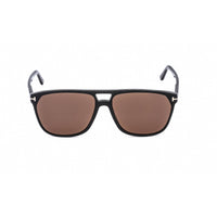 Tom Ford Men's Sunglasses - Shiny Black Metal Pilot Frame Brown Lens | FT0679 01E ,