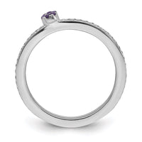 14k White Gold Stackable Expressions Amethyst and Diamond Ring | SK2077 ,