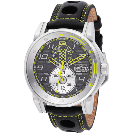 Invicta Men's Watch - Invicta Racing Silver Case Black and Red Leather Strap | 47534 ,