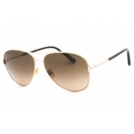 Tom Ford Unisex Sunglasses - Shiny Rose Gold Metal Aviator Frame | FT0823 CLARK 28F ,