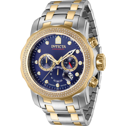 Invicta Men's Watch - Pro Diver Quartz Chronograph Blue Dial Two Tone Bracelet | 37988 ,