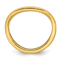 Sterling Silver Stackable Expressions Polished Gold-plate Wave Ring | QSK713 ,