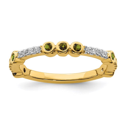14k Stackable Expressions Peridot and Diamond Ring | SK2071 ,