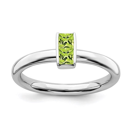 Sterling Silver Stackable Expressions Peridot Ring | QSK2119 ,