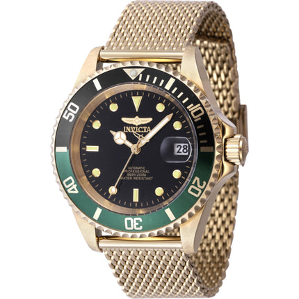 Invicta Men's Watch - Pro Diver Quartz Black Dial Yellow Gold Steel Bracelet | 47723 ,