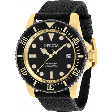 Invicta Men's Watch - Pro Diver Automatic Yellow Gold Case Black Dial Strap | 38238 ,