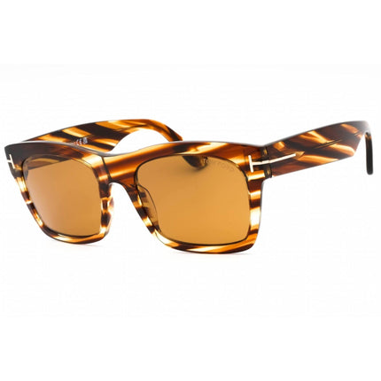 Tom Ford Men's Sunglasses - Striped Brown Rectangular Plastic Frame | FT1062 56E ,