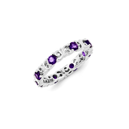 Sterling Silver Stackable Expressions Amethyst Ring | QSK1224 ,