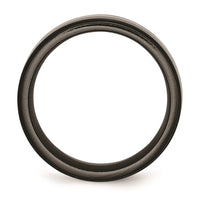 Titanium Black Ti with Sterling Silver Inlay 10mm Polished Band | TB288 ,