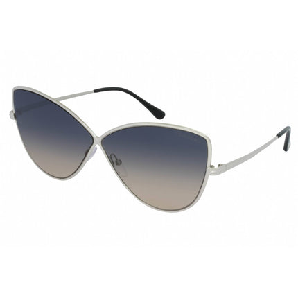 Tom Ford Unisex Sunglasses - Shiny Palladium Frame Gradient Smoke Lens | FT0569 16B ,