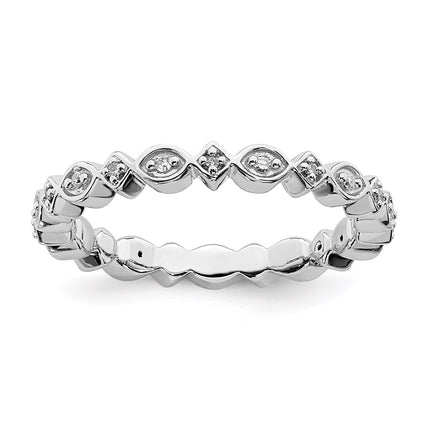 Sterling Silver Stackable Expressions Diamond Ring | QSK339 ,