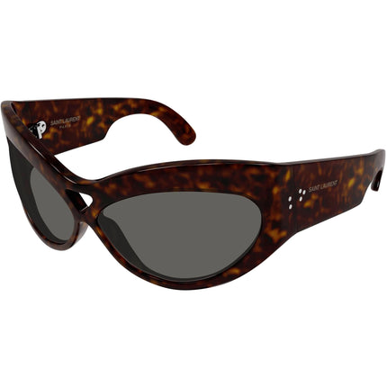 Saint Laurent Women's Sunglasses - Havana Acetate Cat Eye Frame Grey Lens | SL73 002 ,