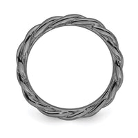 Sterling Silver Stackable Expressions Black-plated Twist Ring | QSK2007 ,