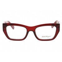 Salvatore Ferragamo Women's Eyeglasses - Transparent Red Rectangular Frame | SF2922 613 ,