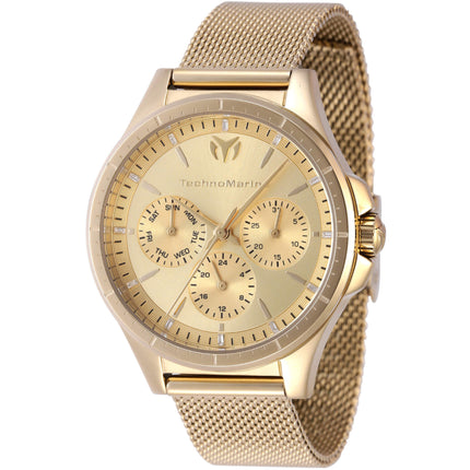 Technomarine Women's Watch - MoonSun Quartz Day-Date Gold Tone Dial | TM-822053 ,