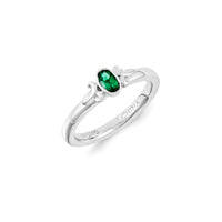 Sterling Silver Stackable Expressions Created Emerald Ring | QSK1288 ,