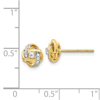 14K Diamond Post Earrings ,