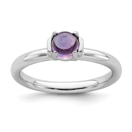 Sterling Silver Stackable Expressions Polished Amethyst Ring | QSK616 ,