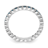 Sterling Silver Stackable Expressions Blue Topaz Ring | QSK373 ,