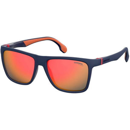 Carrera Unisex Sunglasses - Matte Blue Plastic Frame Orange Mirrored Lens | 5047/S FLL ,