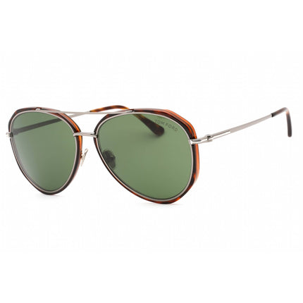 Tom Ford Women's Sunglasses - Havana Metal Pilot Shape Frame Green Lens | FT0749 54N ,