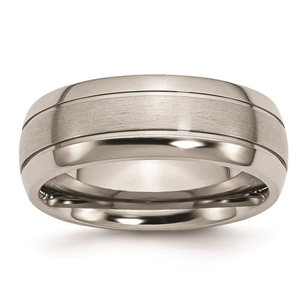 Titanium Grooved 8mm Brushed and Polished Band | TB30 ,