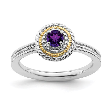 Sterling Silver & 14k Stackable Expressions Sterling Silver Amethyst Ring | QSK915 ,