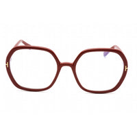 Tom Ford Women's Eyeglasses - Shiny Red Geometric Full Rim Frame | FT5814-B 066 ,