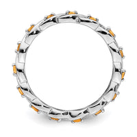 Sterling Silver Stackable Expressions Citrine Ring | QSK1480 ,