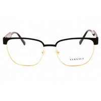 Versace Men's Eyeglasses - Matte Black/Gold Metal Square Full Rim Frame | VE1264 1436 ,