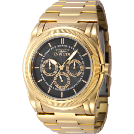 Invicta Men's Watch - Slim Quartz Black Dial Yellow Gold Steel Bracelet Date | 46262 ,
