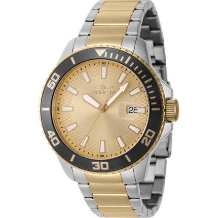 Invicta Men's Watch - Pro Diver Quartz Gold Dial Two Tone Steel Bracelet | 46073 ,