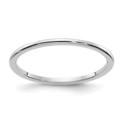 14K White Gold 1.2mm Half Round Stackable Band | STK17-120W ,