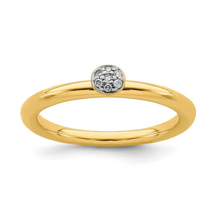 Sterling Silver Stackable Expressions Yellow-plated Diamond Ring | QSK1998 ,