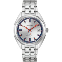 Bulova Men's Watch - Jet Star Quartz Silver Dial Stainless Steel Bracelet | 96K112 ,