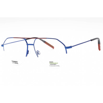 Tommy Hilfiger Men's Eyeglasses - Matte Blue Aviator Half Rim Frame | TJ 0013 FLL ,
