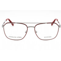 Guess Men's Eyeglasses - Shiny Gunmetal Metal Geometric Full Rim Frame | GU50049 008 ,